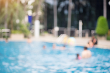 Blurred swimming pools.  Relax with family conceptの写真素材