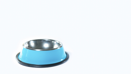 Pet bowl stainless isolated on whiteの写真素材