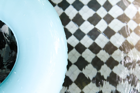 Rubber ring in the poolの写真素材