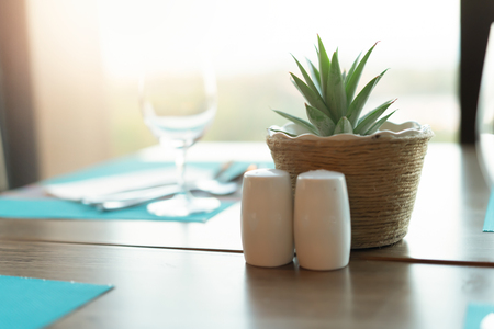 Luxury dining table decor at home.の写真素材