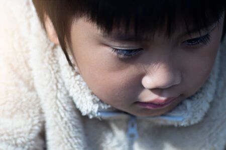 Portrait little boy happy for travelの写真素材