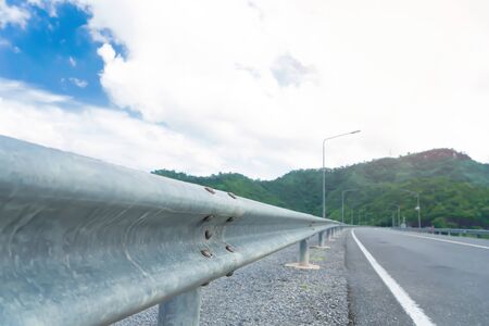 Roadside steel guard on motorway