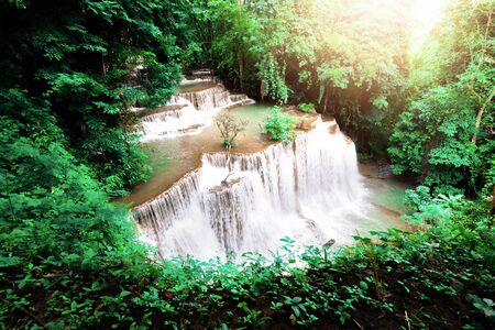 Huai Mae Khamin Waterfall at Kanchanaburi in Thailand