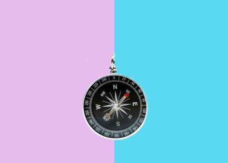 Compass on two tone backgroundの写真素材