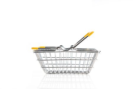 Shopping basket on isolated white backgroundの写真素材