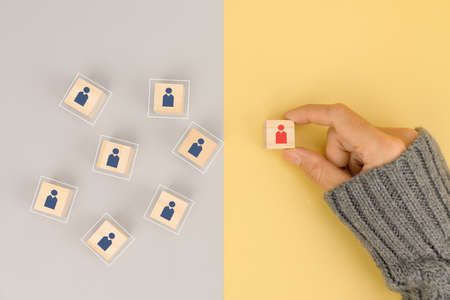 Woman choose leader to success for business onlineの写真素材