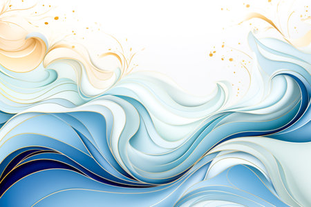 Pastel blue and wave line on white background for banner for background.  Generative AIの素材