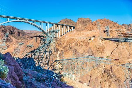 Las Vegas, NV, USA - May 9, 2016:  Vistas of Hoover Dam, Lake Mead and the Mike O'CallaghanÃ¢ï¿½ï¿½Pat Tillman Memorial Bridge located near to Las Vegas, Nevada.のeditorial素材