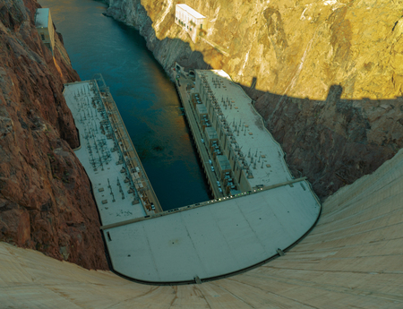 Las Vegas, NV, USA - May 9, 2016:  Vistas of Hoover Dam, Lake Mead and the Mike O'CallaghanÃ¢ï¿½ï¿½Pat Tillman Memorial Bridge located near to Las Vegas, Nevada.のeditorial素材