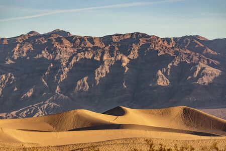 Death Valley, California, USA - December 18, 2018:  Beautiful panoramas and brilliiant lighting changes create neverending vistas at the sand dunes near Stovepipe Wells Village in Death Valley National Park.のeditorial素材