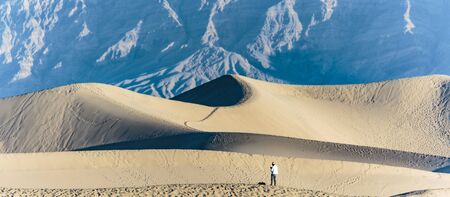 Death Valley, California, USA - December 18, 2018:  Beautiful panoramas and brilliiant lighting changes create neverending vistas at the sand dunes near Stovepipe Wells Village in Death Valley National Park.のeditorial素材