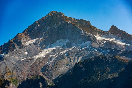 Mt. Hood, Oregon, USA - Ocotber 19, 2022:  Vistas of Mt Hood and surrounding forests.の写真素材