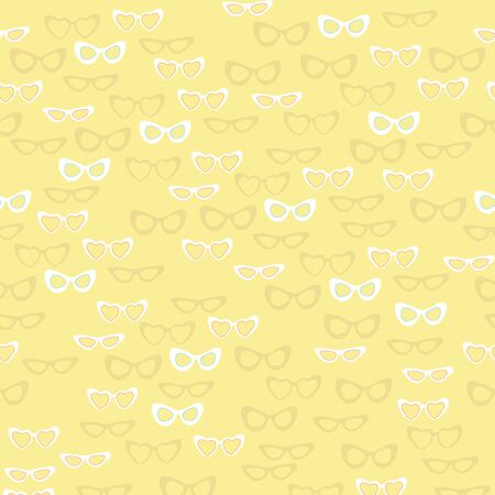 Yellow different sunglasses vector surface pattern design backgroundのイラスト素材