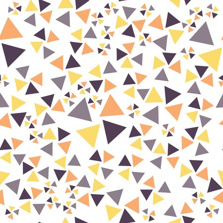 Yellow, purple, orange triangle design print seamlessのイラスト素材
