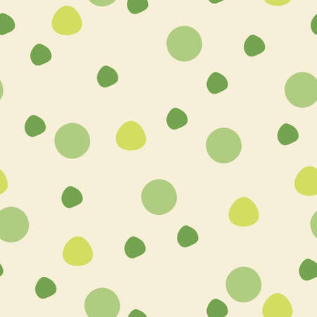 Big polka dots green on light background vector patternのイラスト素材