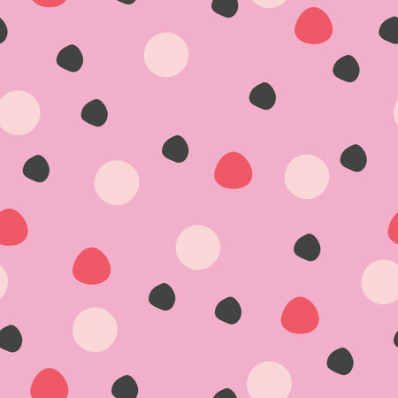 Big polka dots on pink background vector patternのイラスト素材
