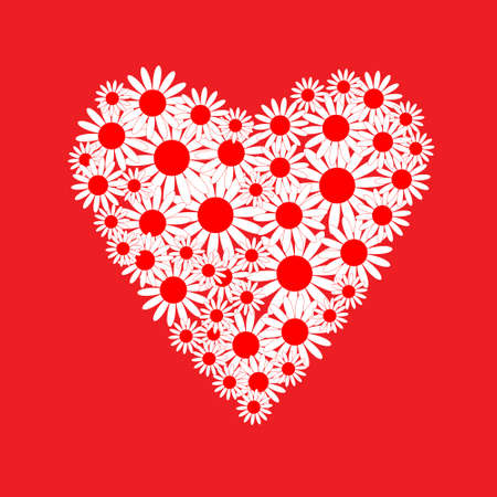Heart of a white daisiesのイラスト素材