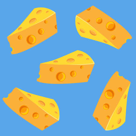 Seamless pattern with a delicious cheeseのイラスト素材