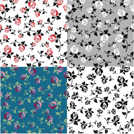 Set templates with a floral patternsのイラスト素材
