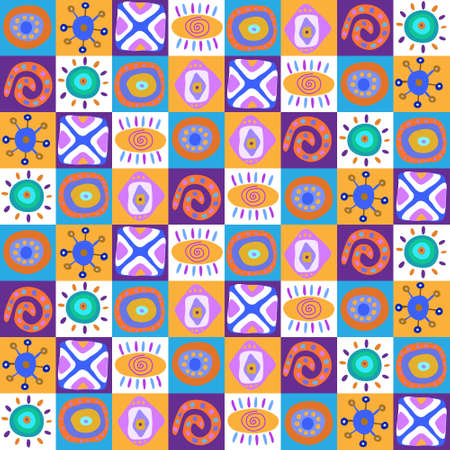 Decorative template with a ethnic colorful designsのイラスト素材