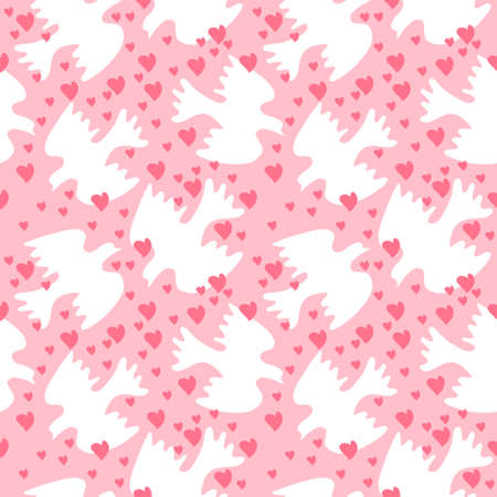Seamless pattern with a white sweetheartsのイラスト素材