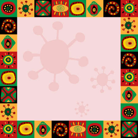 Frame with a abstract pattern in African styleのイラスト素材