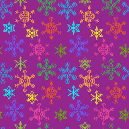 Seamless background with a multi-colored Christmas snowflakesのイラスト素材