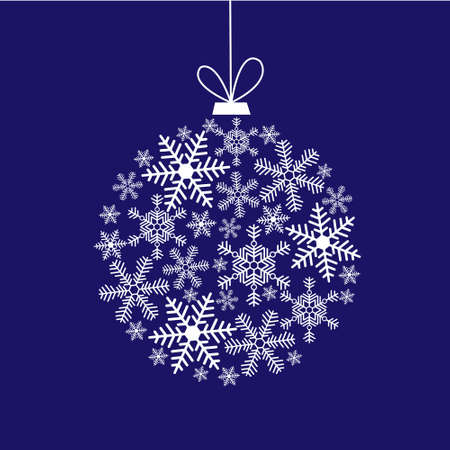 Christmas card with a ball of a snowflakesのイラスト素材