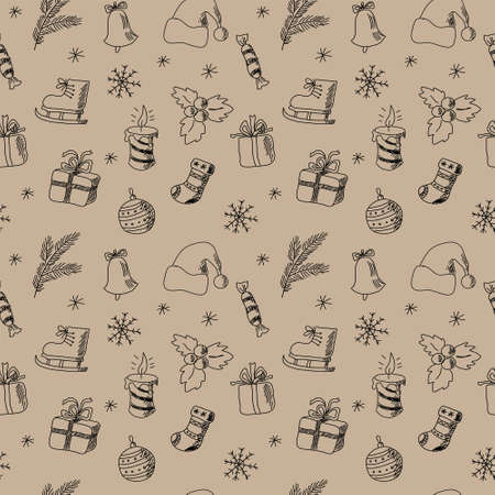 Seamless template of a Christmas Party Suppliesのイラスト素材