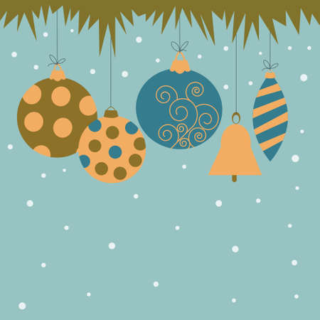 Festive Christmas card in a retro styleのイラスト素材