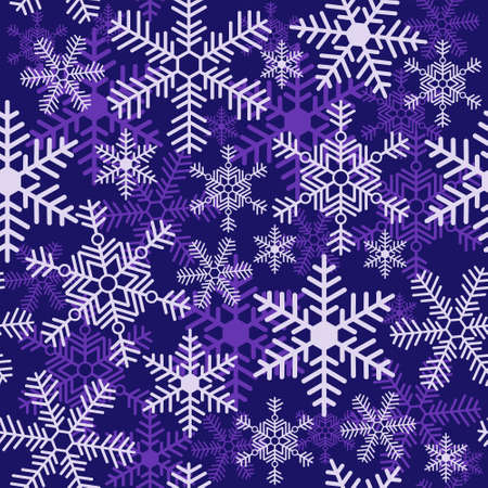 Seamless Christmas pattern with a different snowflakesのイラスト素材