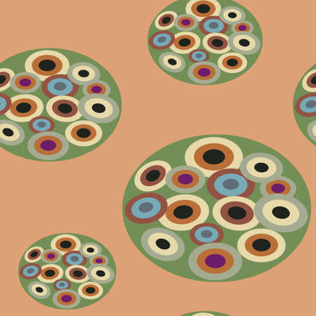 Abstract seamless texture with a multicolored concentric circlesのイラスト素材