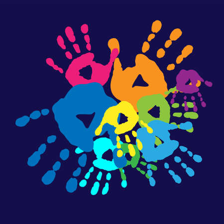 Stylish poster with abstract composition of the palmsのイラスト素材