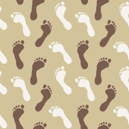 Abstract seamless pattern with a footprints on a sand backgroundのイラスト素材