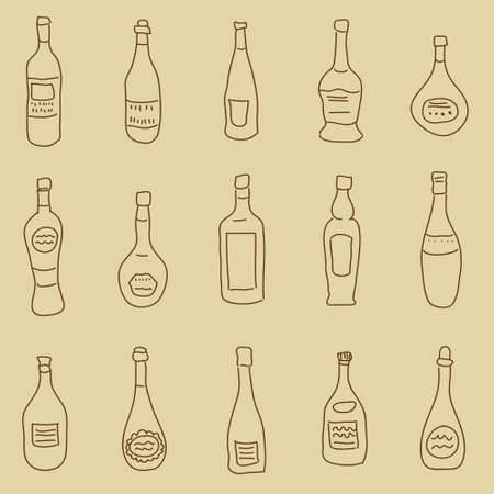 Seamless pattern with a stylized hand-drawn spirits for designのイラスト素材