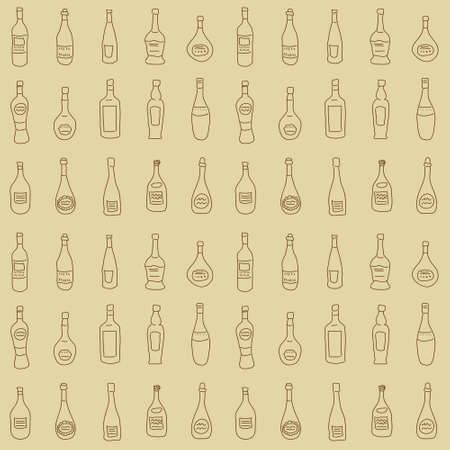 Texture with a set of a decorative bottles.のイラスト素材