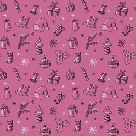 Stylish festive texture with  New Year patternのイラスト素材