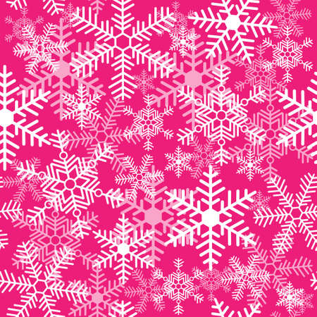 Seamless texture with a snowflakes on a pink backgroundのイラスト素材