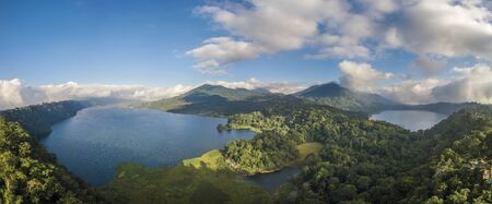 Lake in the middle of the mountains of Baliの写真素材