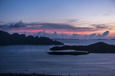 Purple Horizon with Silhouette of the Islands