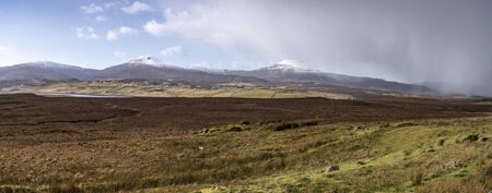 Rain is coming into the highlands panoramic view