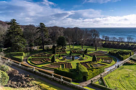 Beautiful green gardens looked like maze from above viewのeditorial素材