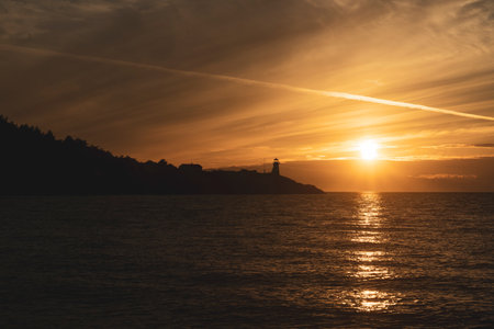 Endless road build in the middle of fields aerial viewの写真素材