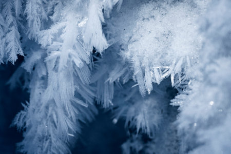 Art of nature crystals of ice closeup