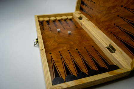 Backgammon playing field and dices - games background
