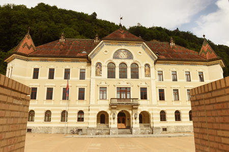 Old building of parliament in Vaduz, Liechtenstein.の写真素材