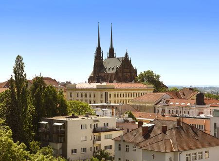 Cathedral of St. Peter and Paul in Brno, Czech Republicの写真素材