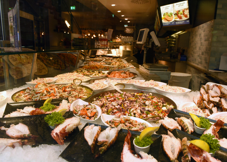 Salzburg, Austria - 2 June, 2017: Seafood restuarant in Salzburg.のeditorial素材