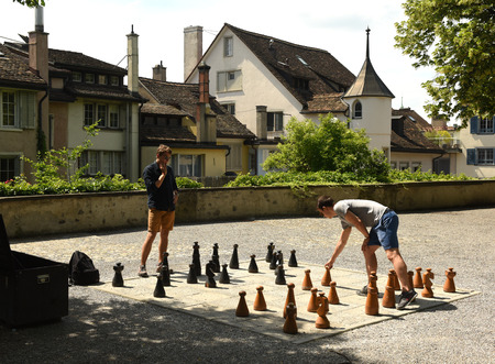 Zurich, Switzerland - June 03, 2017: People on the street in Zurich. Daily life in Zurich.のeditorial素材