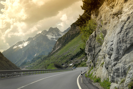 Road in Austrian mountains, Austriaの写真素材